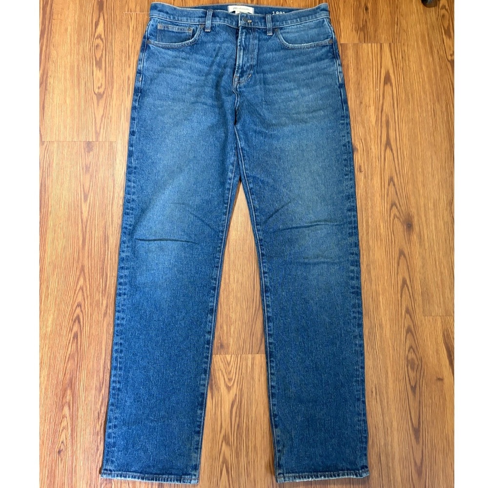 Madewell Straight Leg Jeans Mens 33x34 Medium Wash Blue Denim Stretch